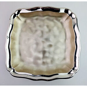 WMF IKORA Made in Germany EP BRASS 4-Footed Brushed Square Bowl Vintage 9.75 in